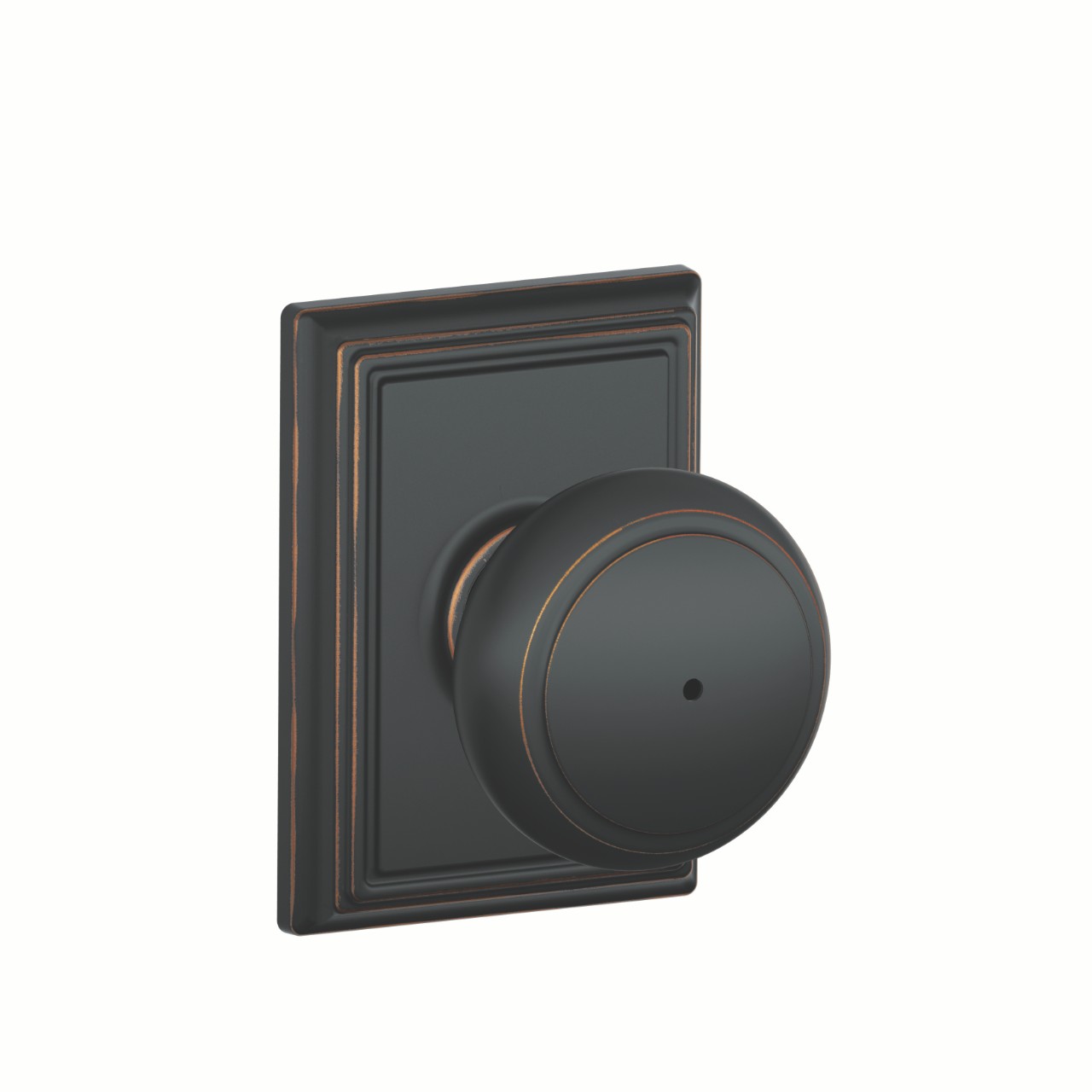 Andover Knob Bed & Bath Lock with Addison Trim