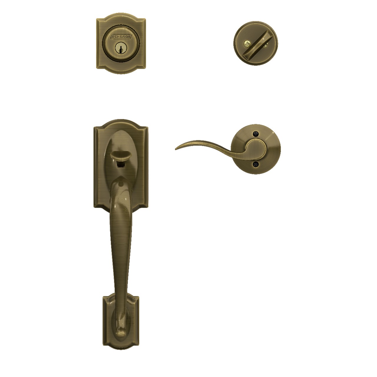 Single Cylinder Handleset and Accent Lever