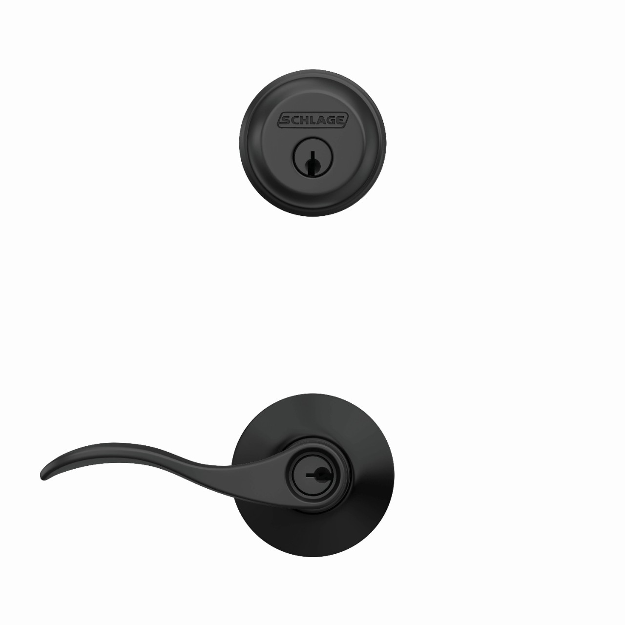 Single Cylinder Deadbolt and Accent Lever Keyed Entry Lock