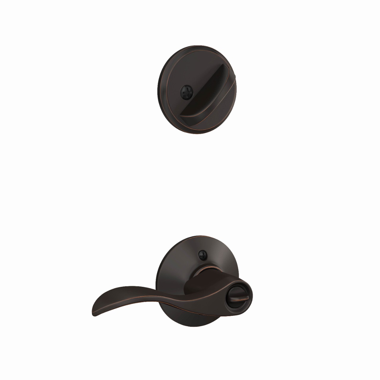 Single Cylinder Deadbolt and Accent Lever Keyed Entry Lock