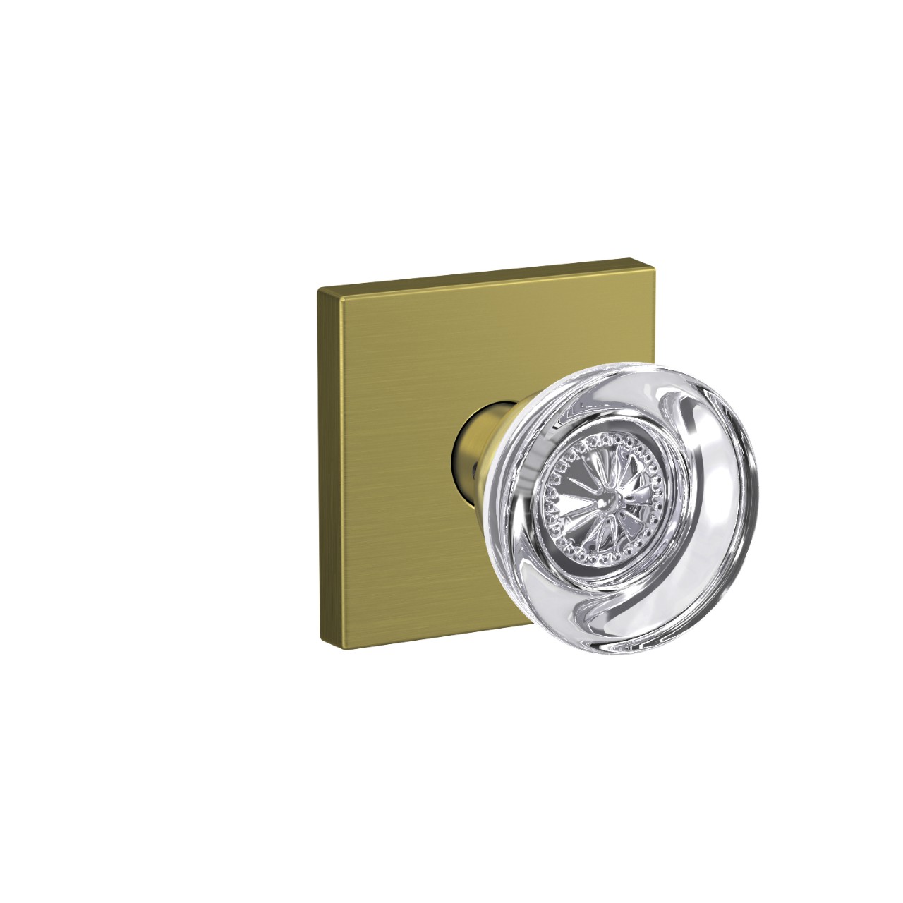 Custom Hobson Glass Knob Combined Interior Hall-Closet and Bed-Bath Lock