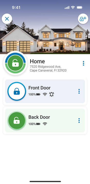 Schlage Home App Interface Screen Shot