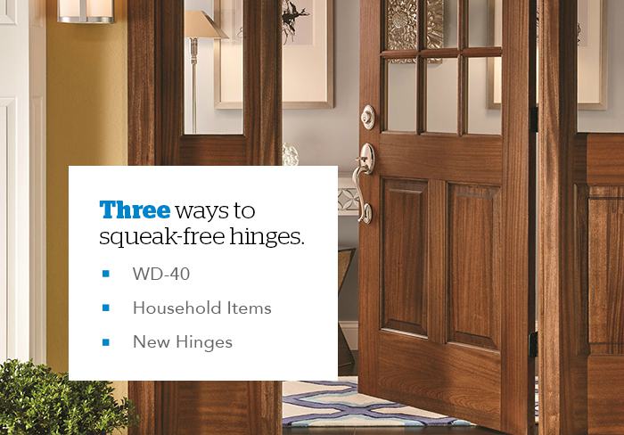 Squeak free hinges with door open